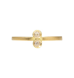 Double Rosecut Diamond Ring with 2.4mm Diamond in 18k Yellow Gold