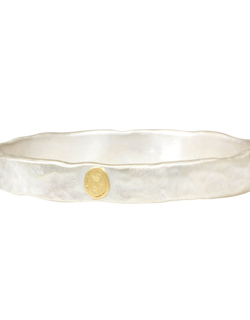 Heavy Oval Bangle in Silver