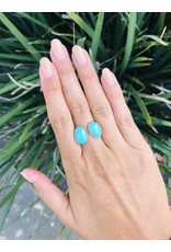 Double Turquoise Ring in 18k & 22k Yellow Gold