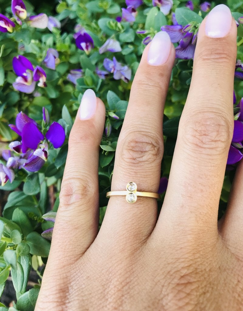 18K Yellow Gold Diamond Blossom Ring