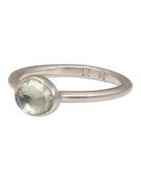 Organic Shaped Pale Yellow-Green Sapphire Ring in Palladium