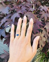 Organic Horizontal Pear Shaped Blue Sapphire Palladium Ring