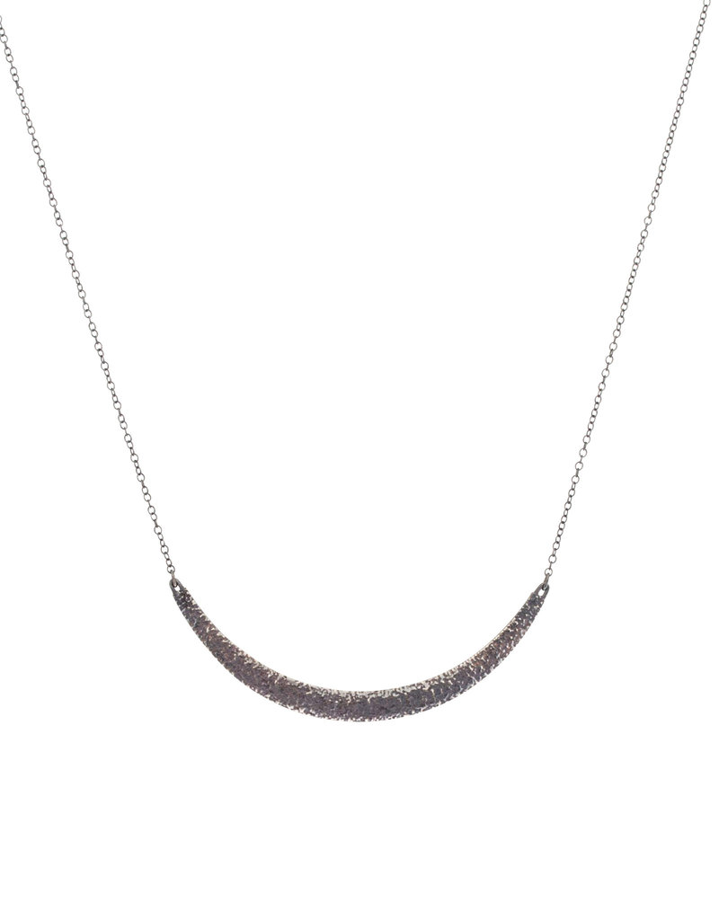 Compressed Sand Bar Necklace in Oxidized Silver