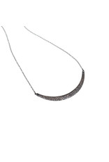 Compressed Sand Bar Necklace in Oxidized Silver