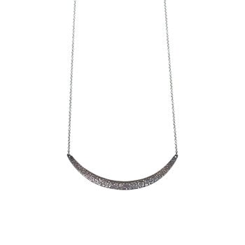 Compressed Sand Bar Necklace in Oxidized Silver