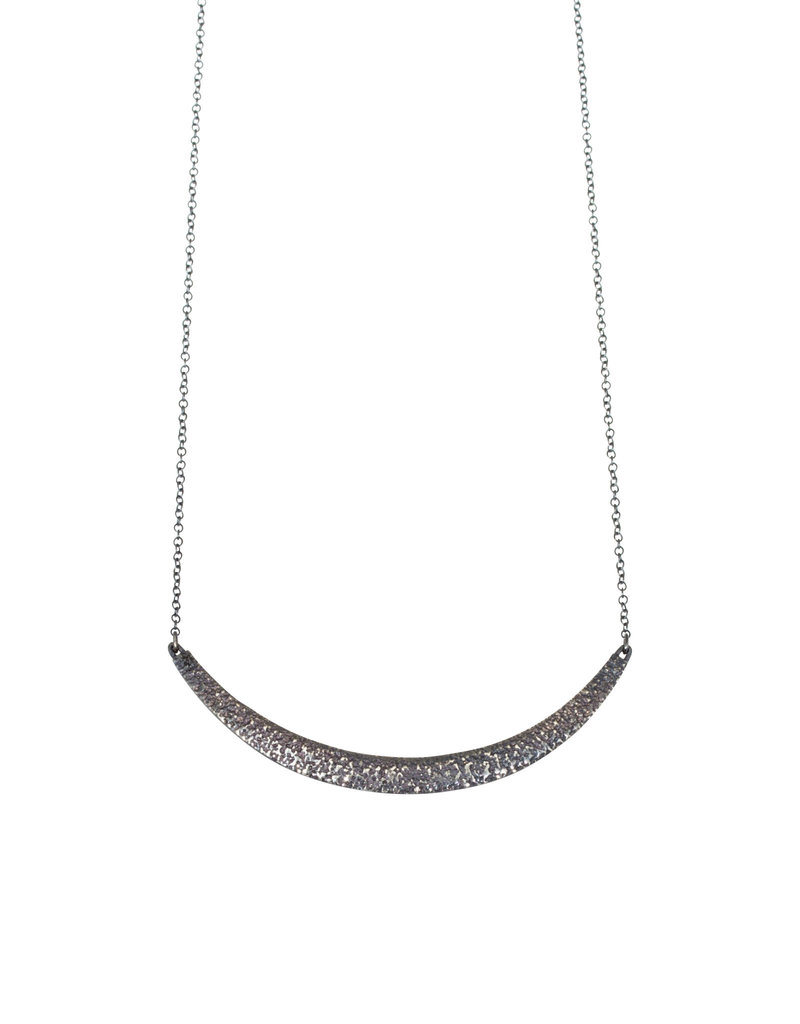 Compressed Sand Bar Necklace in Oxidized Silver