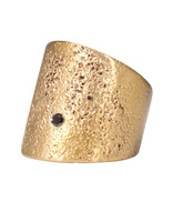 Textured Cuba Ring in Antique Bronze with 2.5 mm Black Diamond