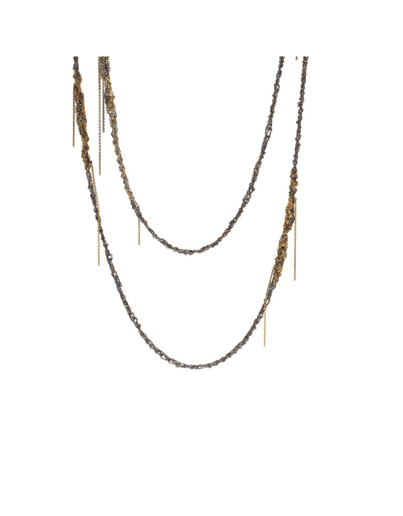 Melded Simple Necklace in Silver & Gold Vermeil- 60"