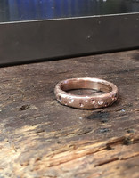 Custom Celestial Ring with Sapphires in 14k Rose Gold