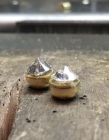 Custom Scattered Pathways Diamond Earrings in 18k Yellow Gold