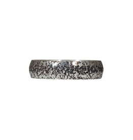 Compressed Sand Band in Oxidized Silver