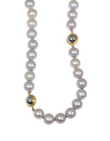 Pearl & Ball Bearing Necklace in 18k and 22k Gold