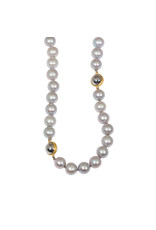 Pearl & Ball Bearing Necklace in 18k and 22k Gold