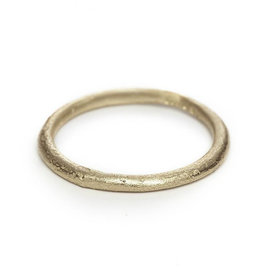 Thin Stone Textured Band in 14k Yellow Gold