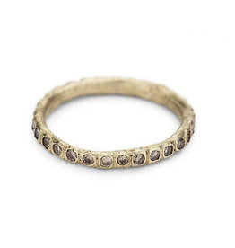 Champagne Diamond Eternity Band in 14k Yellow Gold