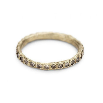 Champagne Diamond Eternity Band in 14k Yellow Gold