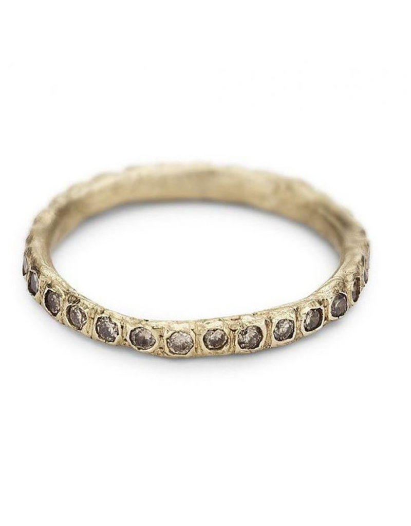 Champagne Diamond Eternity Band in 14k Yellow Gold