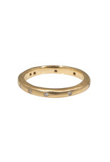 2.5mm Modeled Band 14k Yellow Gold with White Diamonds