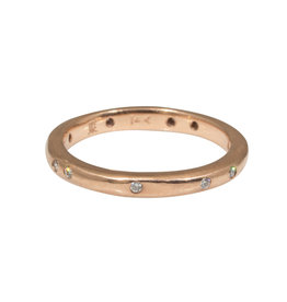 2.5mm Modeled Band in 14k Rose Gold with White  Diamonds