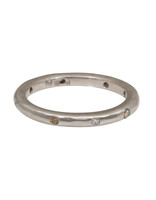 2.5mm Modeled Band in Palladium with White & Cognac Diamonds