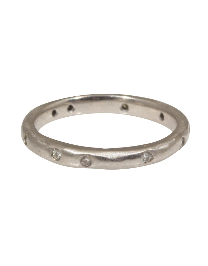 2.5mm Modeled Band in 14k Palladium White Gold with White Diamonds