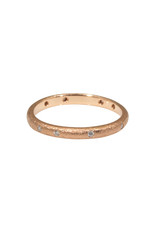 2.25 mm Diamond Band with Sand Texture in 14k Rose Gold