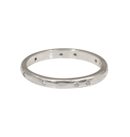 2.25 mm Diamond Modeled Band in Platinum with White Diamonds