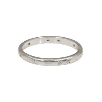 2.25 mm Diamond Modeled Band in Platinum with White Diamonds