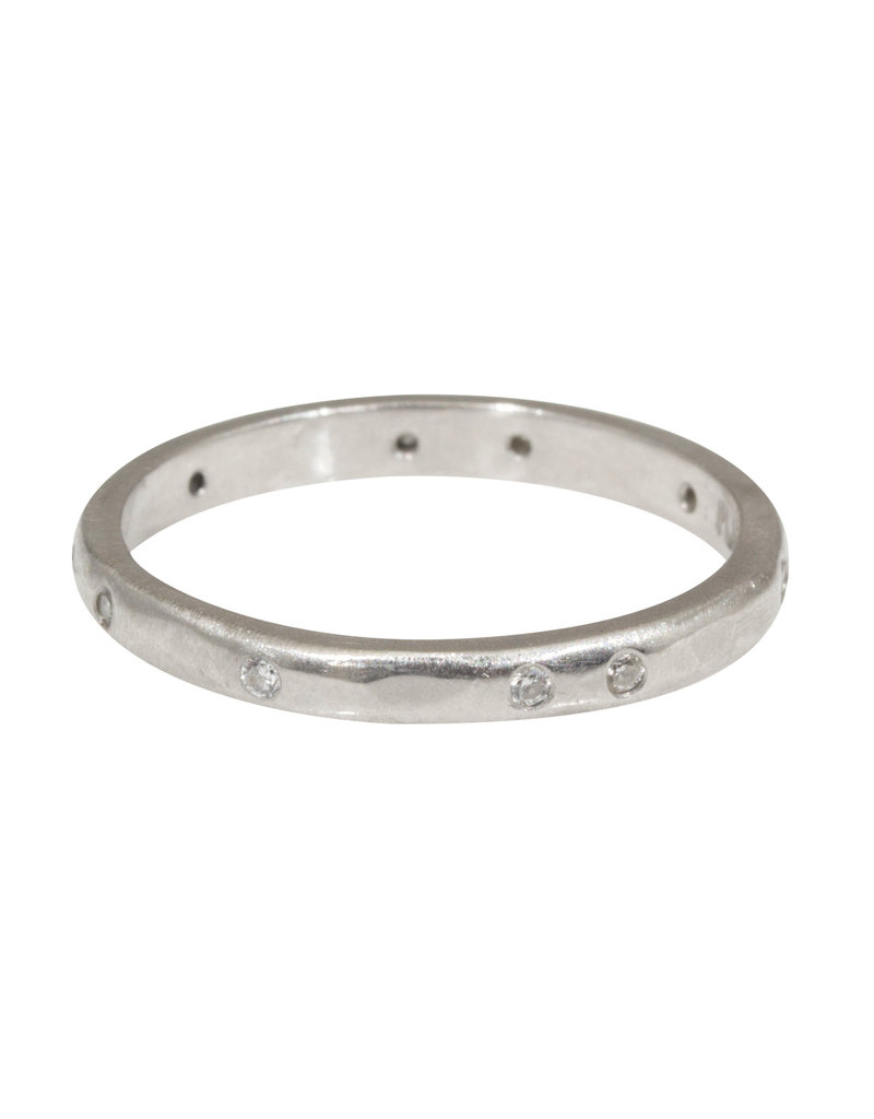 2.25 mm Diamond Modeled Band in Platinum with White Diamonds