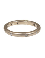 2.5mm Modeled Band in 14k Palladium White Gold with White Diamonds