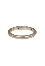 2.5mm Modeled Band in 14k Palladium White Gold with Diamonds