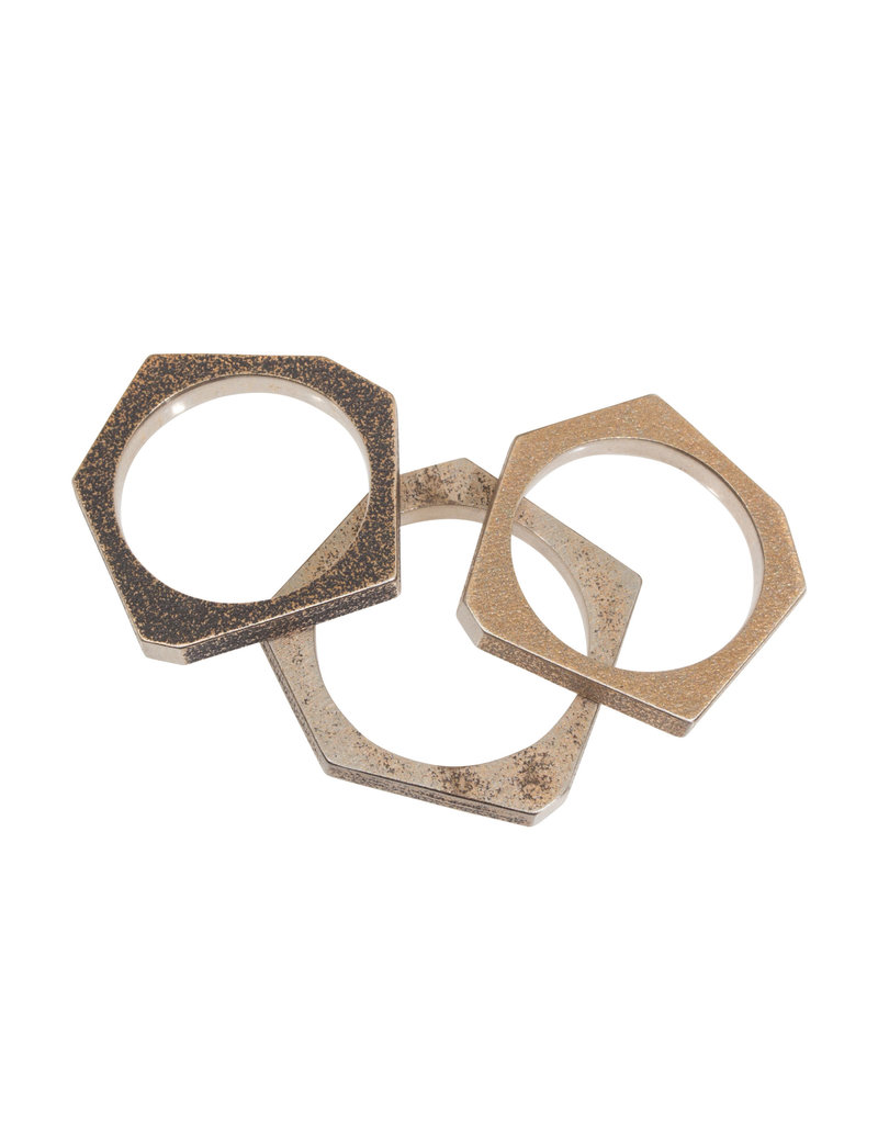 Angle Ring in Stainless Steel and Bronze Shibumi Gallery
