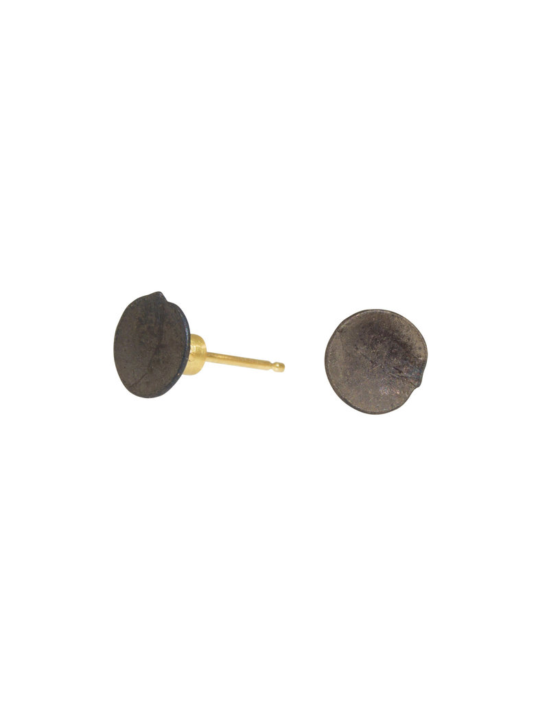 Dished Nail Head Stud Earrings in 18k Yellow Gold