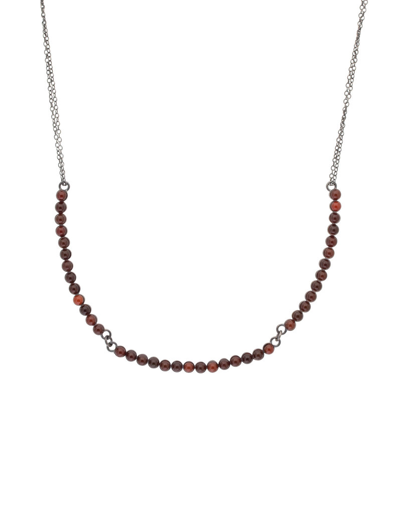 Carnelian Necklace in Oxidized Silver