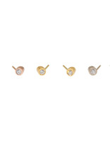 Angled Tube & White Diamond Post Earrings in 14k Palladium White Gold