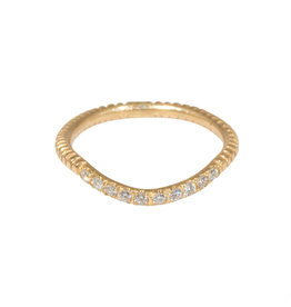 Notched Fitted White Diamond Pave Band