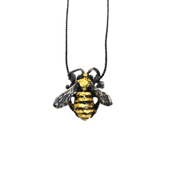 Honey Bee Pendant in Silver and Gold