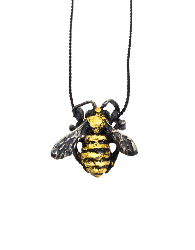 Honey Bee Pendant in Silver and Gold