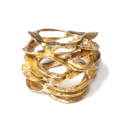 Banksia Lace Ring in Yellow Bronze