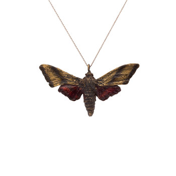 Sphinx Moth Pendant in Bronze