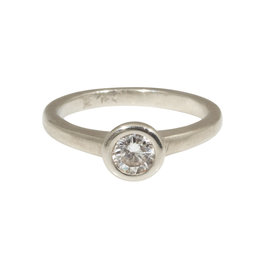 Raised Cup Solitaire with Diamond in 14k White Gold