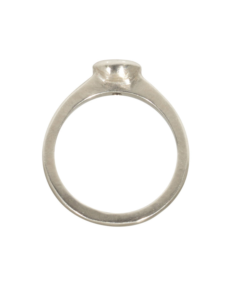 Raised Cup Solitaire with Diamond in 14k White Gold