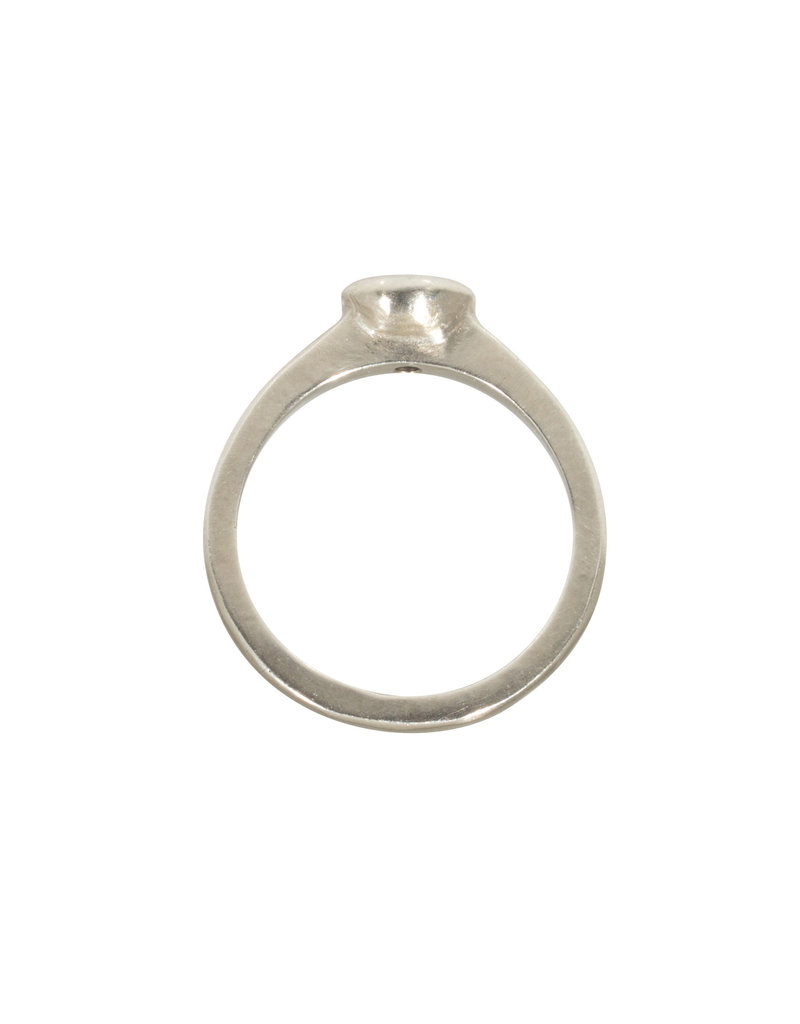 Raised Cup Solitaire with Diamond in 14k White Gold