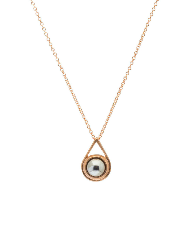 Small Ball Bearing Spinner Pendant in 14k Rose Gold