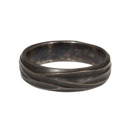 Wide Wave Ring in Oxidized Silver