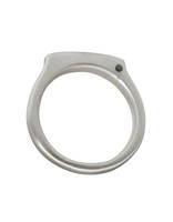 3.75mm Channel Ring with Black Diamond in Silver