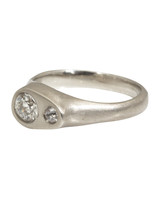 Ni Tsuki Two Diamond Ring in 14k White Gold