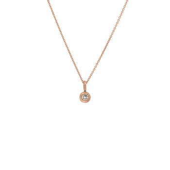 Small Brilliant Diamond Pendant in 14k Rose Gold