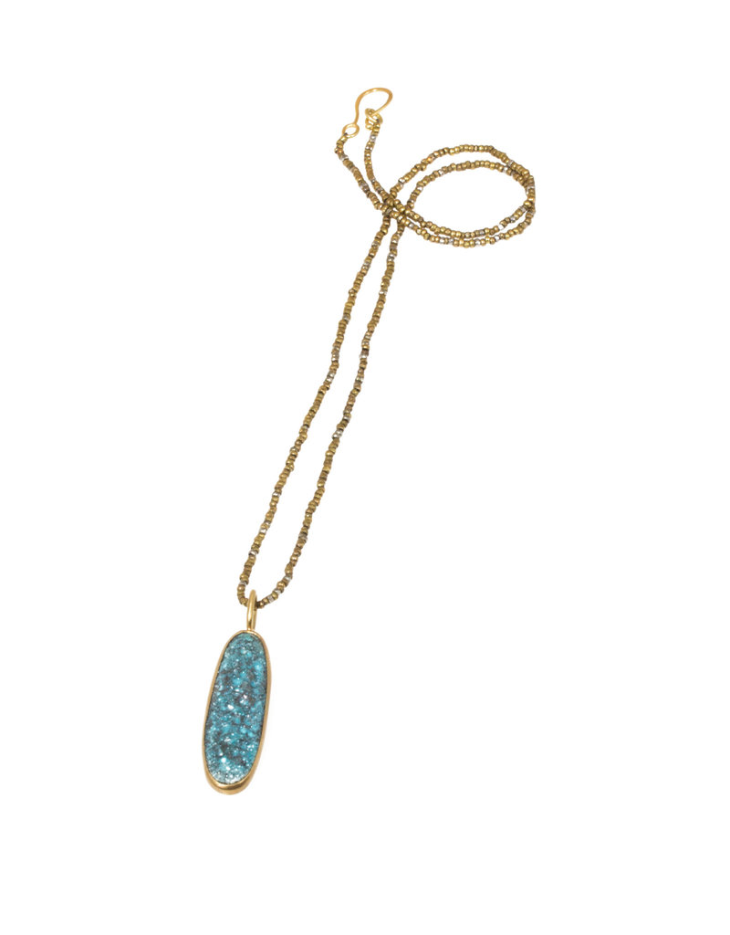 Moonscape Enamel Pendant in 18k Yellow Gold