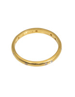 2.25 mm White Diamond Modeled Band in 22k Yellow Gold with White Diamonds